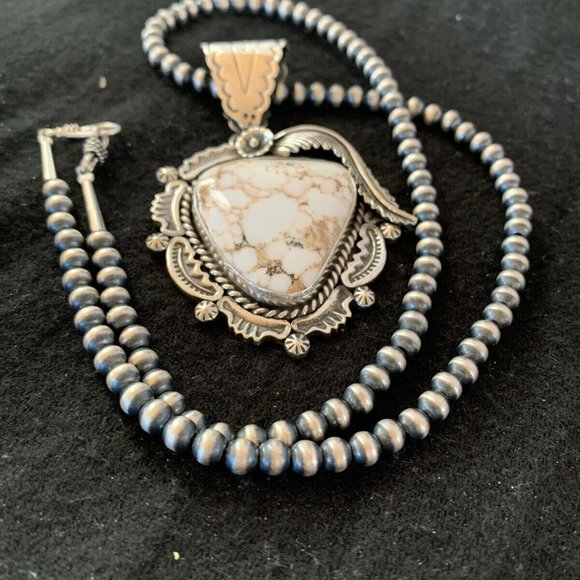 Womens Navajo Sterling White Necklaces Pendant L20 - Picture 5 of 12